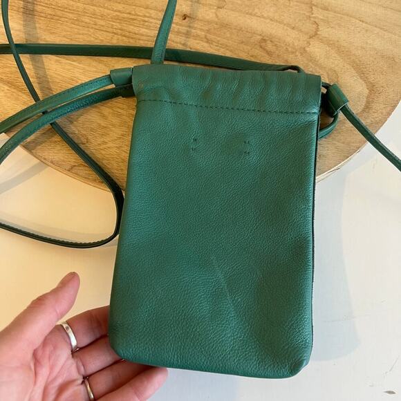 Madewell Piazza Bucket Jade Green Genuine Leather Drawstring Crossbody Bag - Picture 5 of 12
